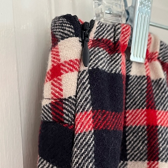 TALBOTS Red Navy White Plaid Wool Blend Skirt Size 18W Petite Holiday Festive - Picture 5 of 12